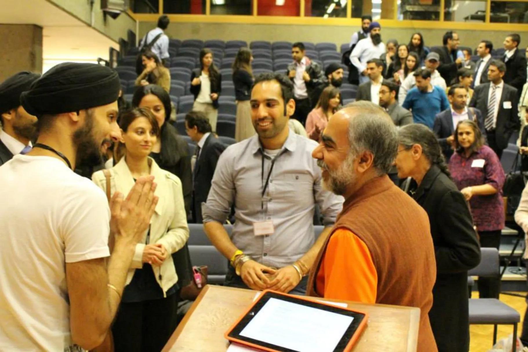 swami swaroopananda with corporate workplace