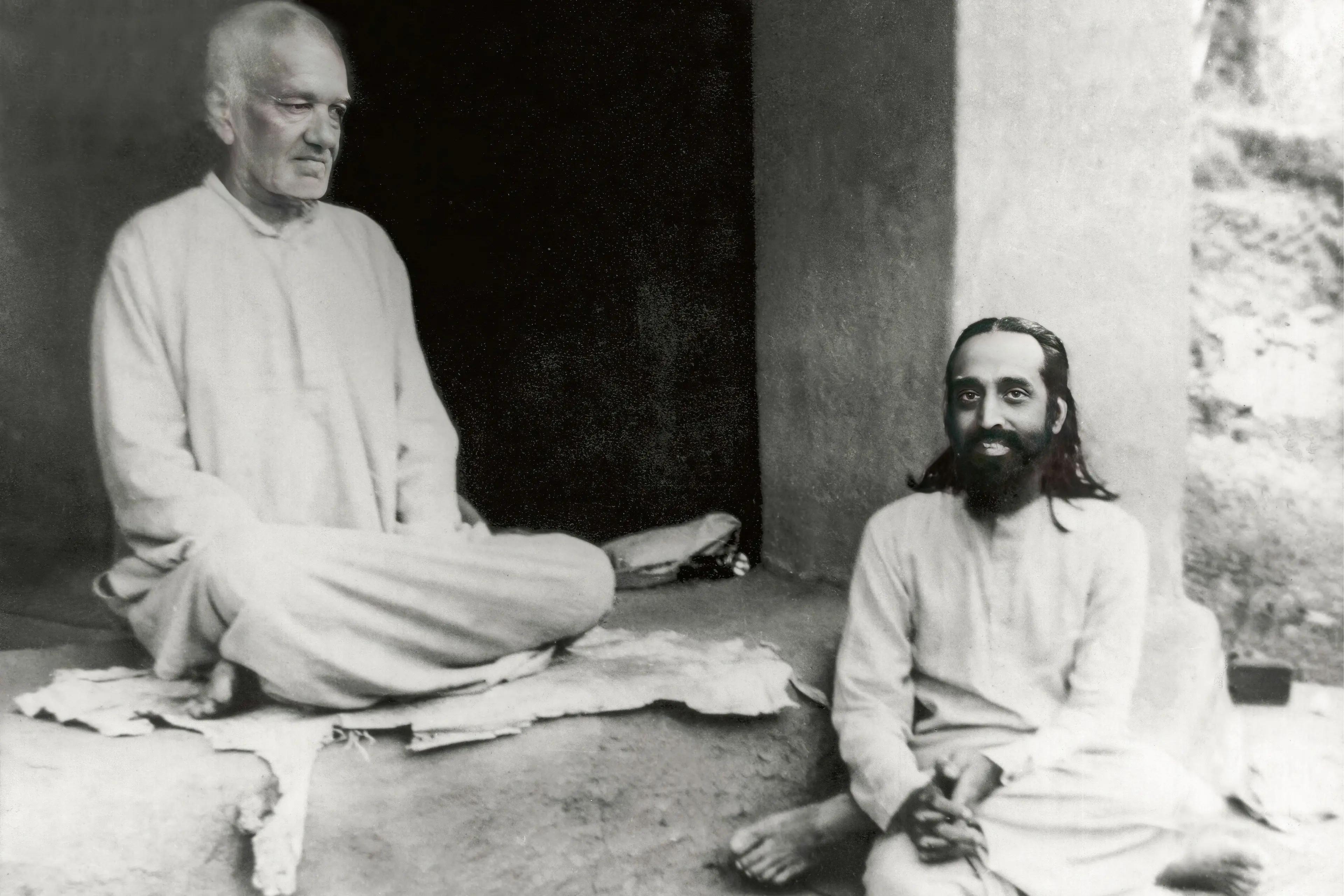 swami Chinmayananda with Tapovan Maharaj